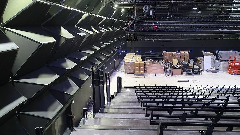 Avancement des travaux dans la salle de concert du Douze, le 12 janvier 2021 - voir en plus grand : (fenêtre modale)